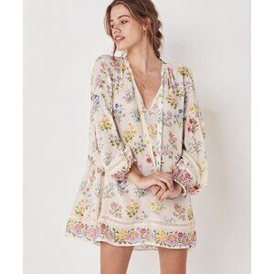 BNWT Spell Light Floral Posy Longsleeve Minidress/tunic Gardenia XS